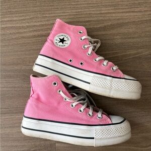 Platform Converse Pink Canvas Sneakers
